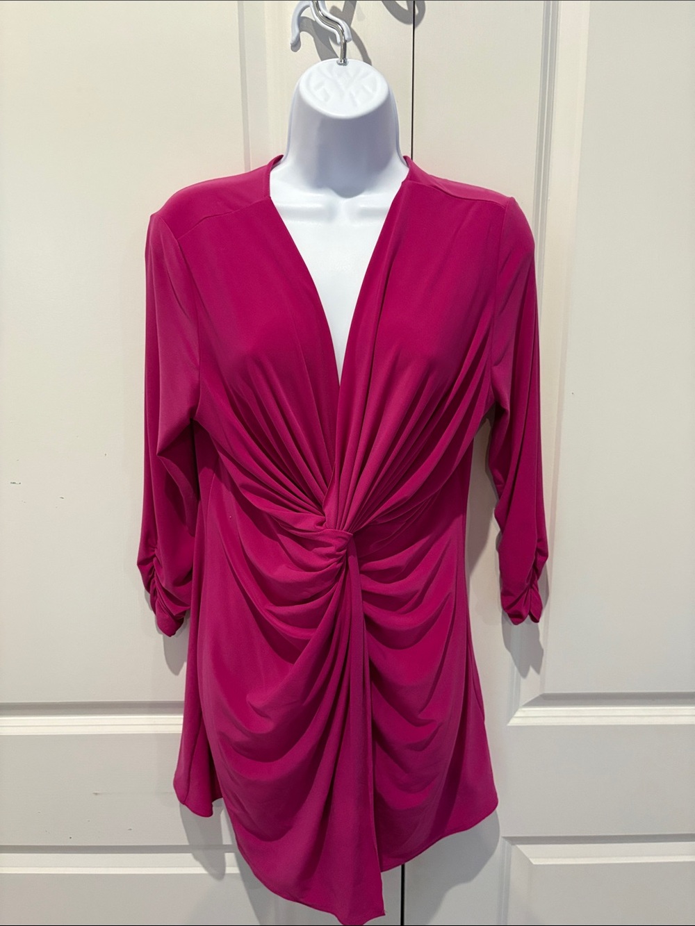 Joseph Ribkoff Fuchsia Twist-Front Tunic